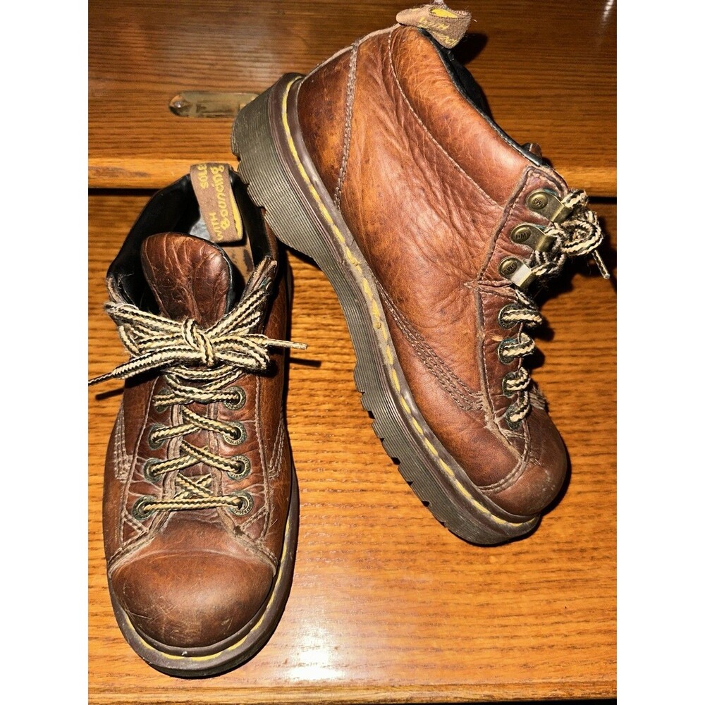 Doc Martens 8287 Air Wair Brown Leather Ankle Boots Chunky 2007 - Men's Size 6